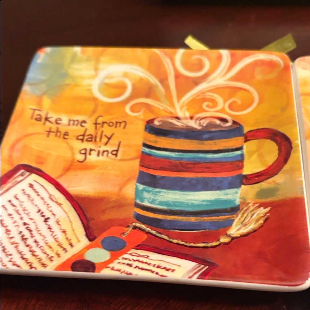 Coffee Talk Decorative desert/appetizer plates 4 piece Set Multicolor 4.5” - Picture 3 of 8